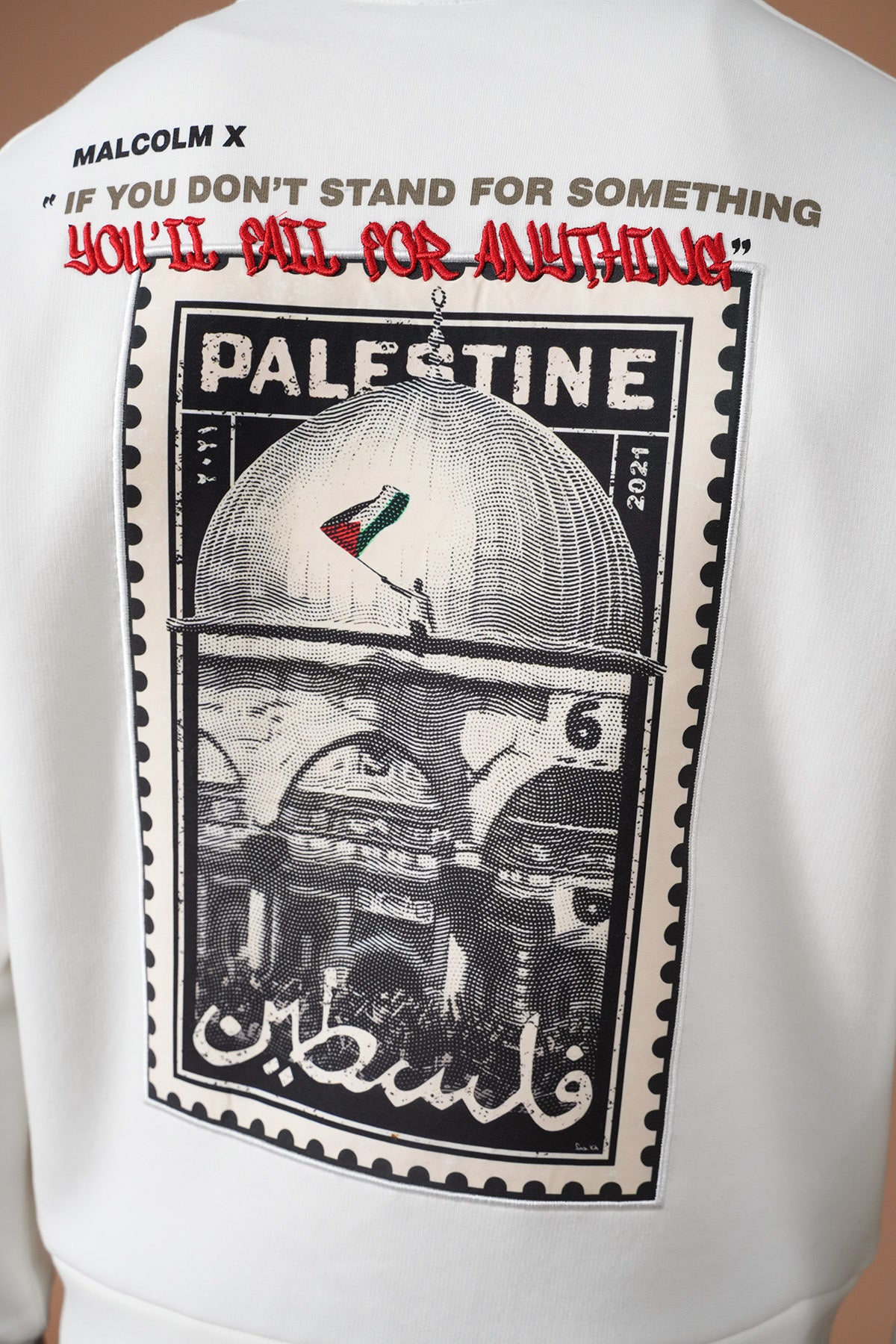 Sweat brodé Malcolm X Palestine
