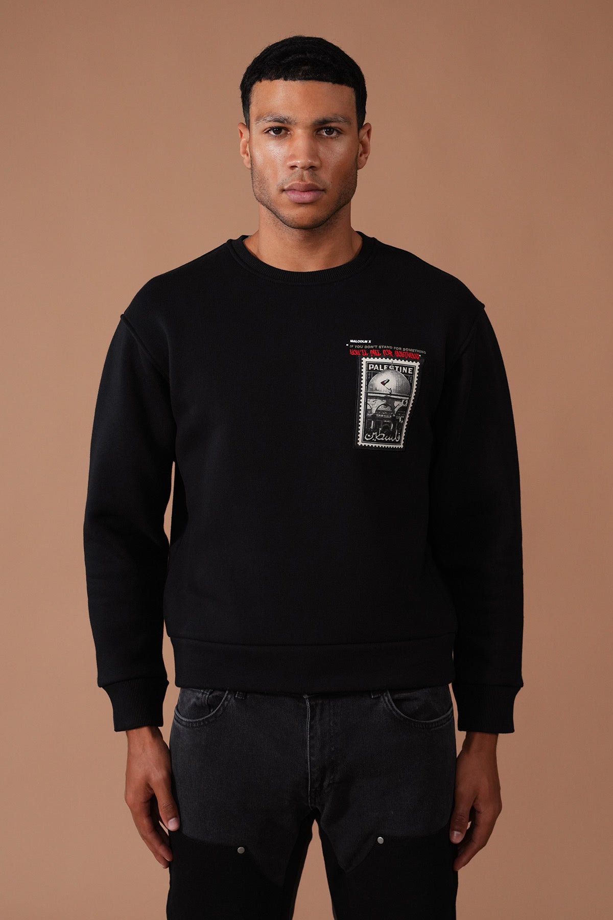 Sweat brodé Malcolm X Palestine