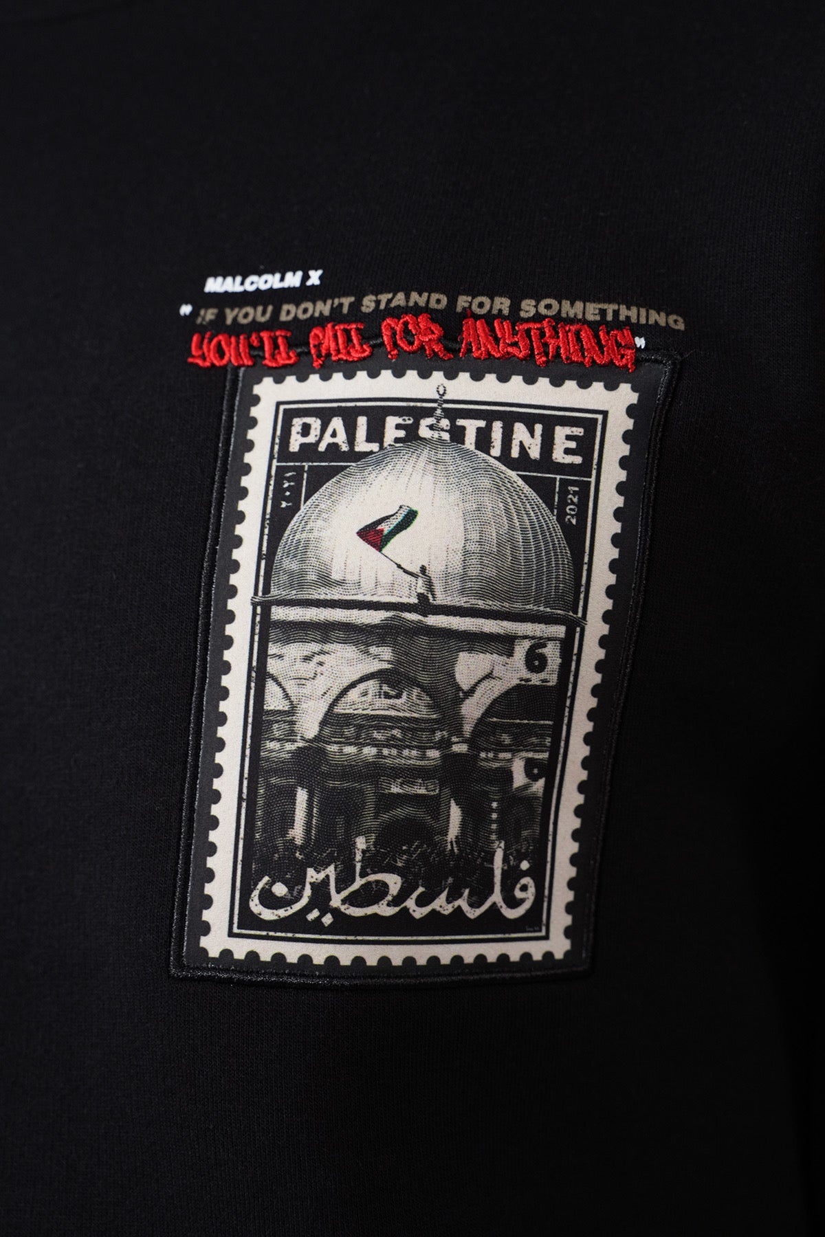 Sweat brodé Malcolm X Palestine