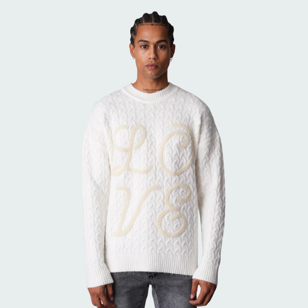 Pull LOVE Knit Blanc