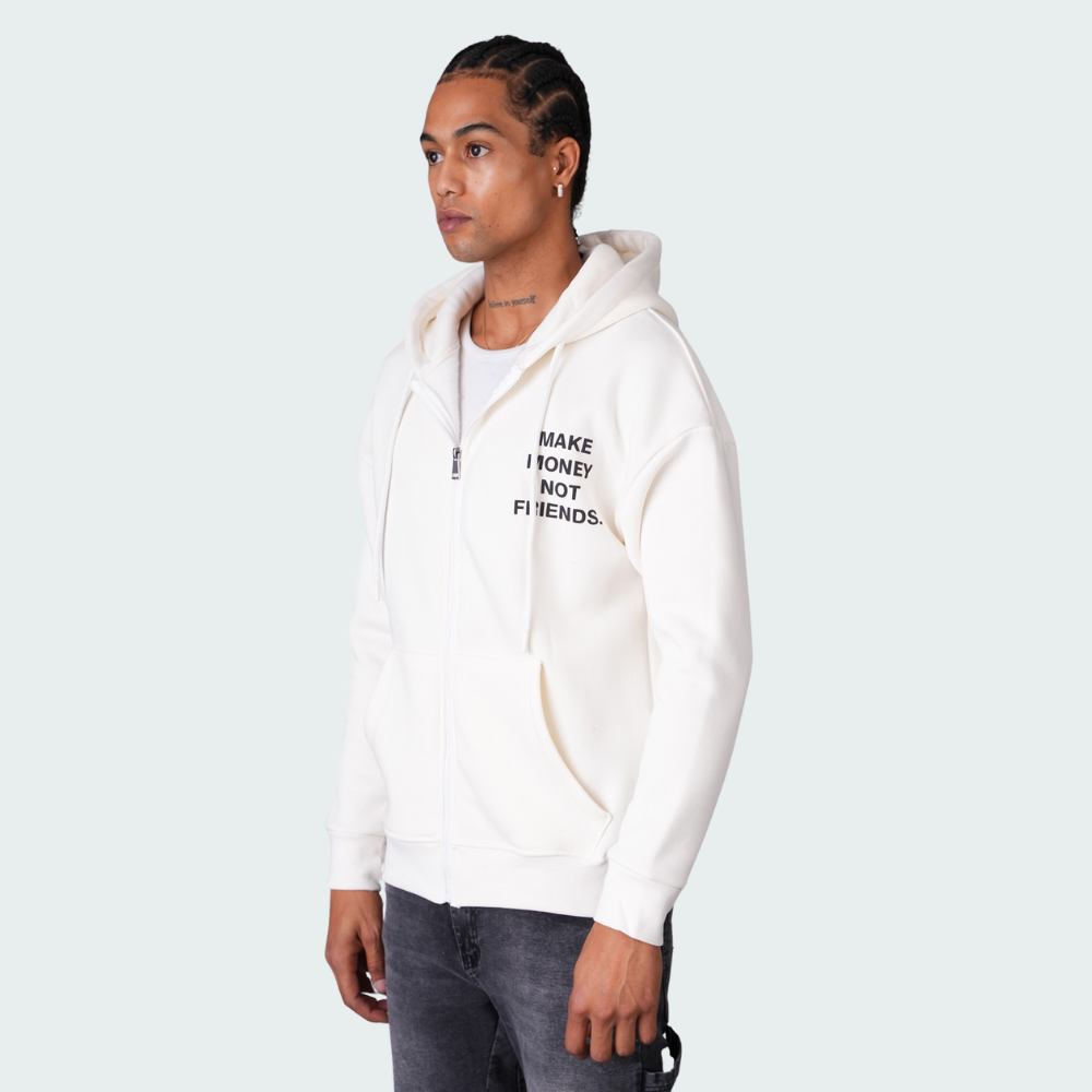 Sweat Hustler Zip Blanc