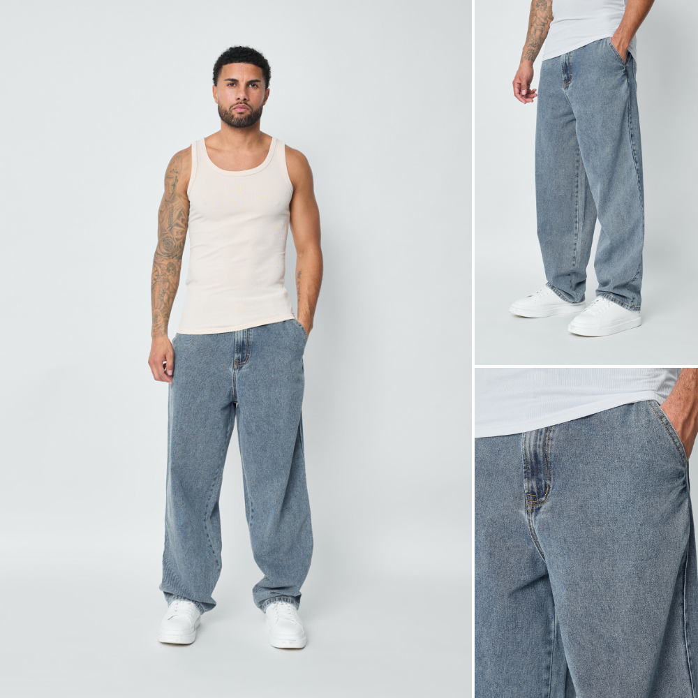 Pantalon Cargo Denim Relaxed