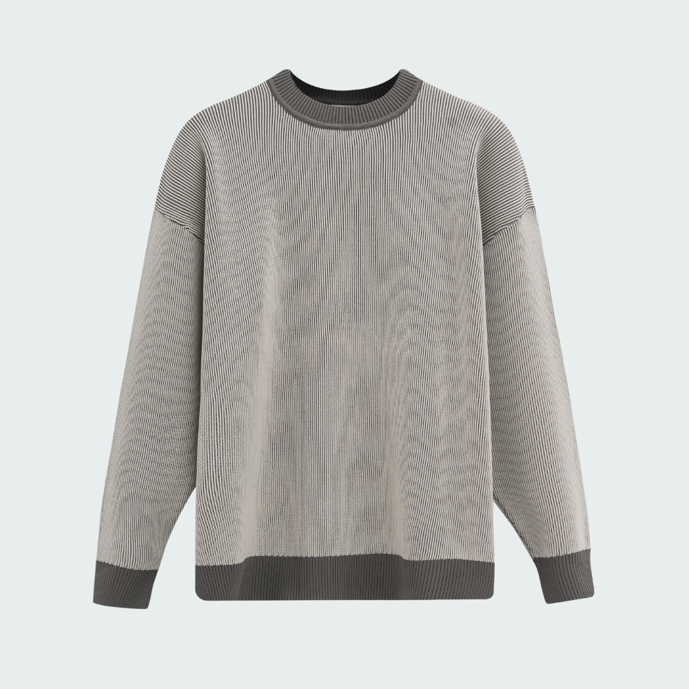 Pull Minimaliste Texturé Gris