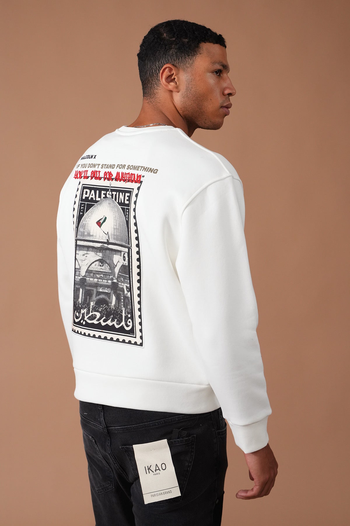 Sweat brodé Malcolm X Palestine
