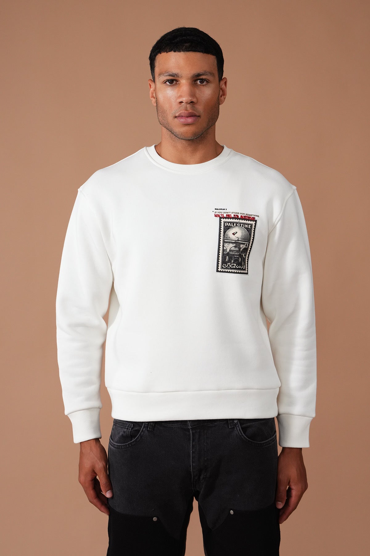 Sweat brodé Malcolm X Palestine