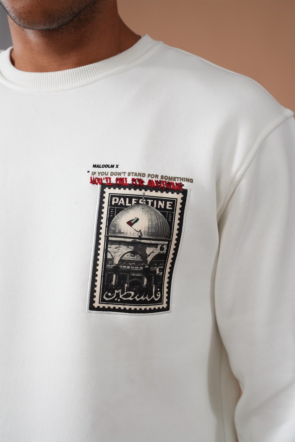 Sweat brodé Malcolm X Palestine