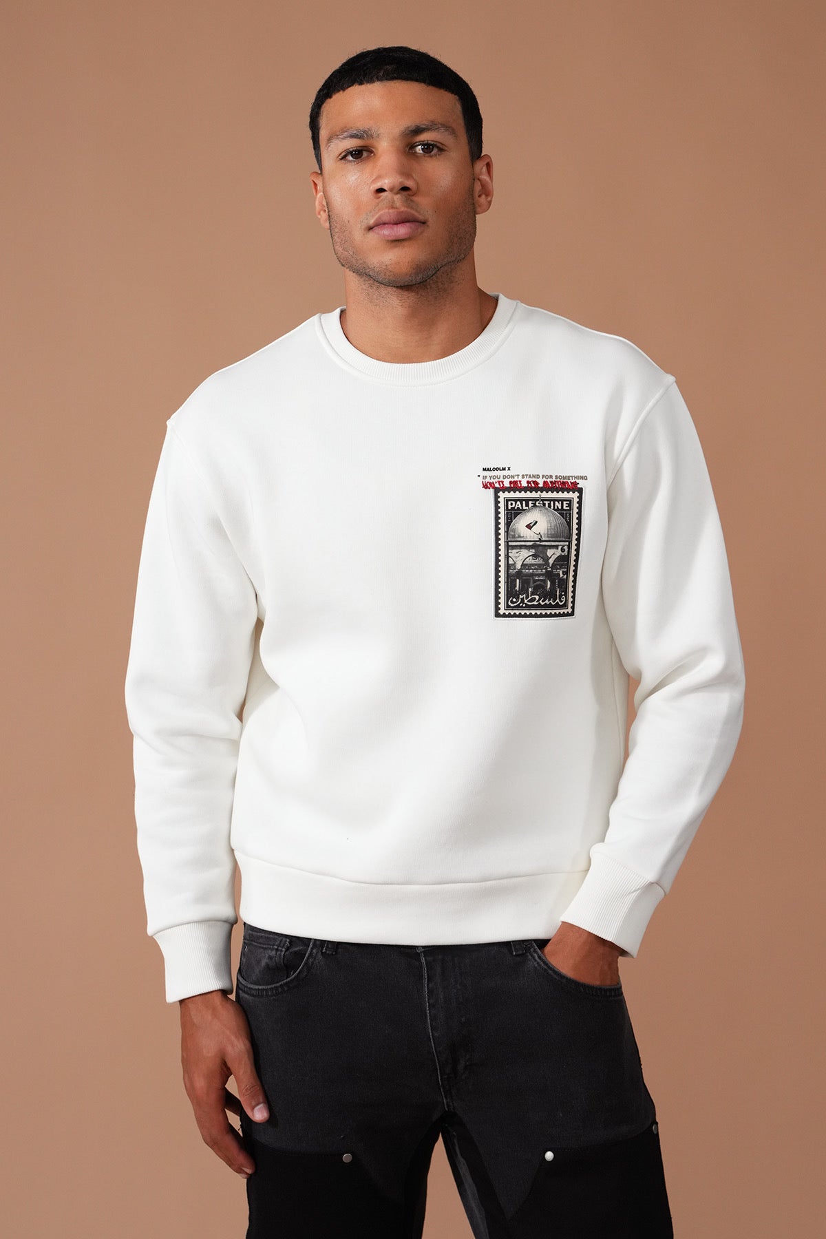 Sweat brodé Malcolm X Palestine
