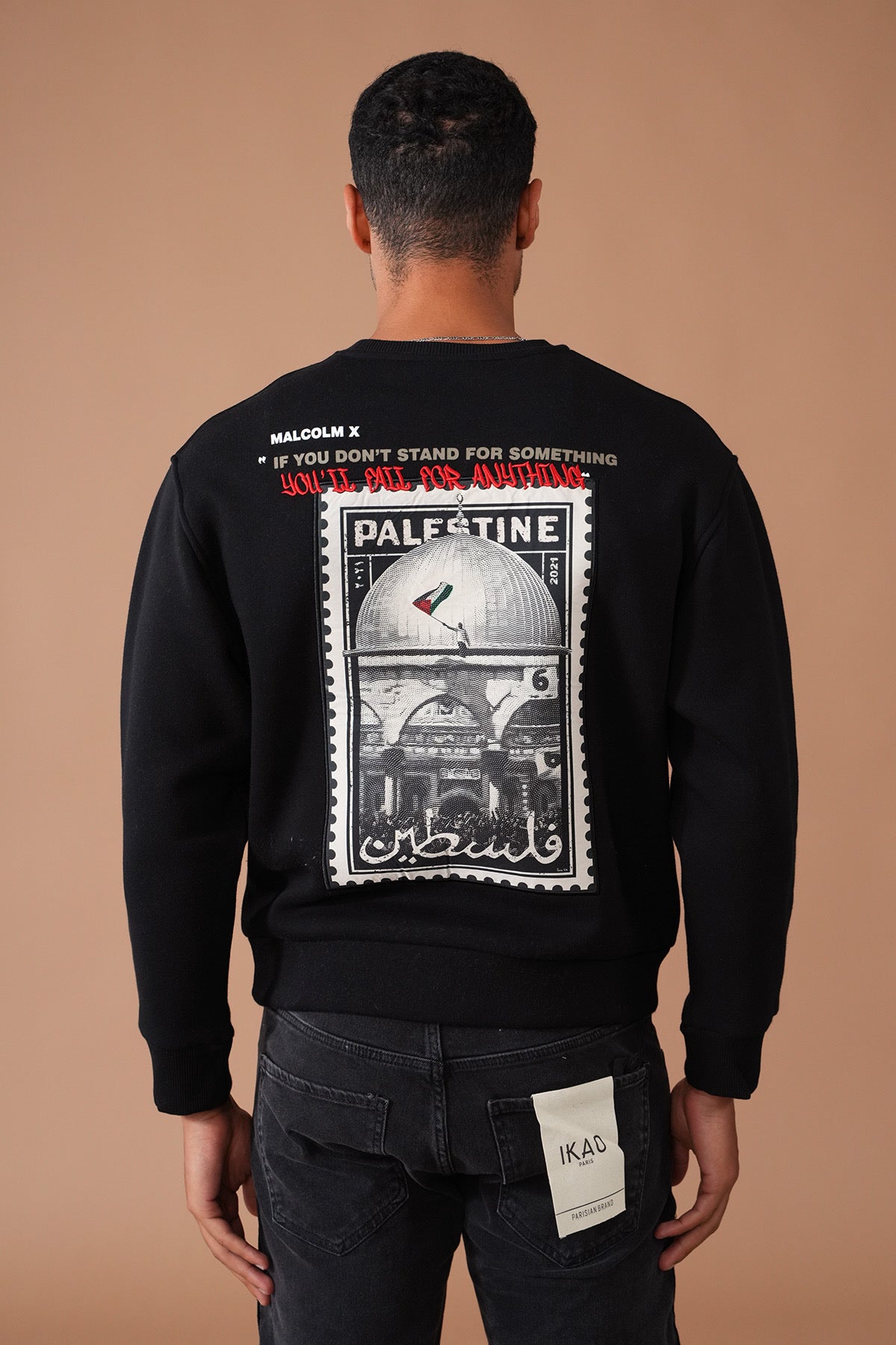 Sweat brodé Malcolm X Palestine