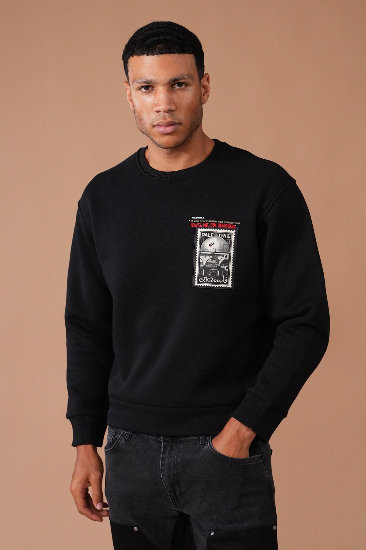 Sweat brodé Malcolm X Palestine