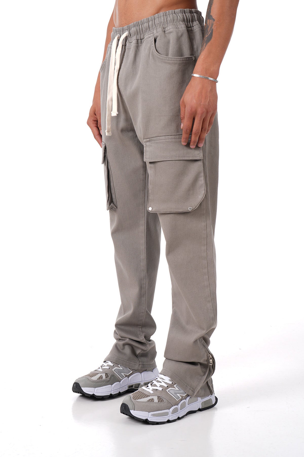 Pantalon Cargo Streetwear – Gris Amazon