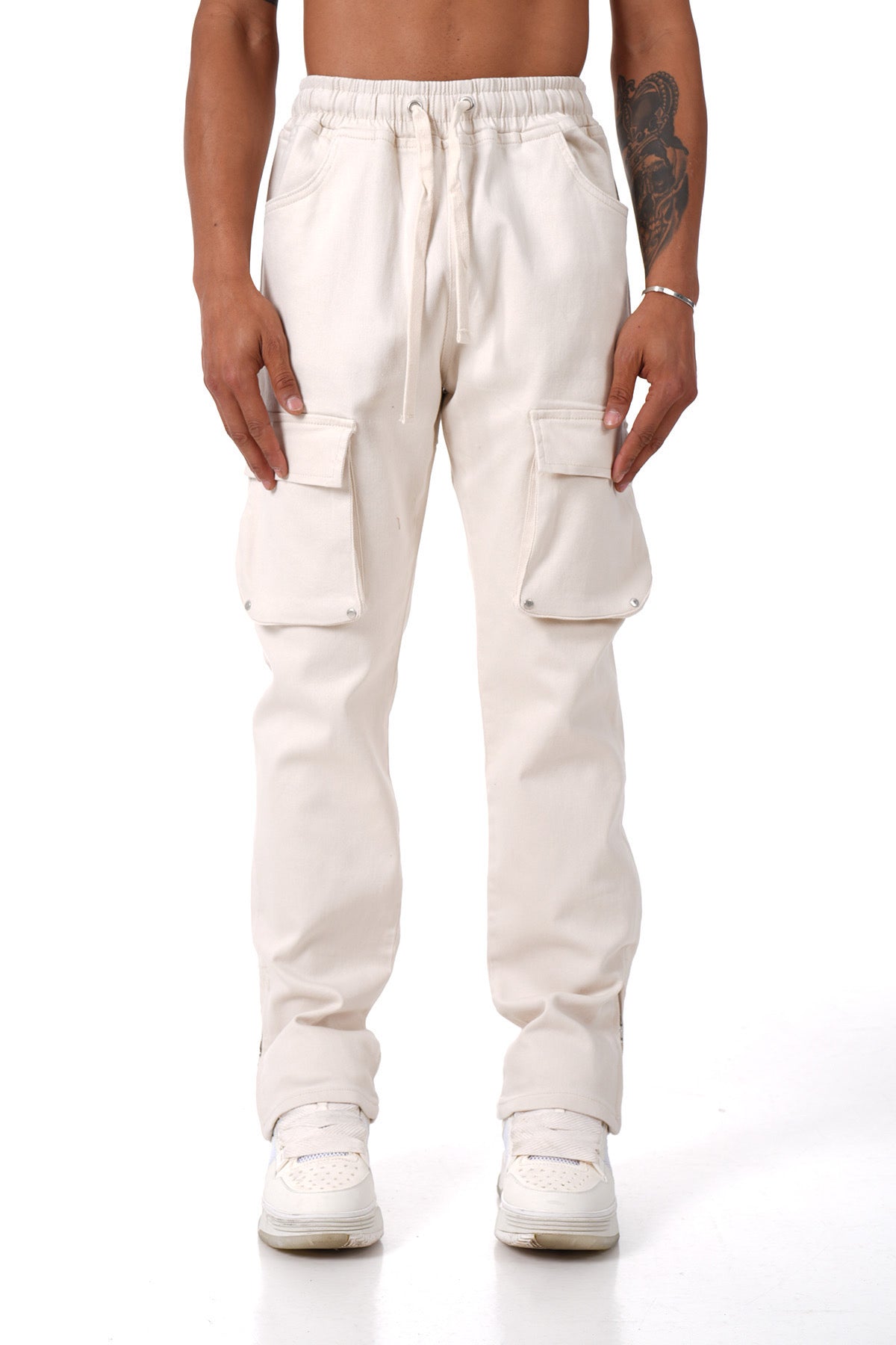 Pantalon Cargo Streetwear – Beige Champagne